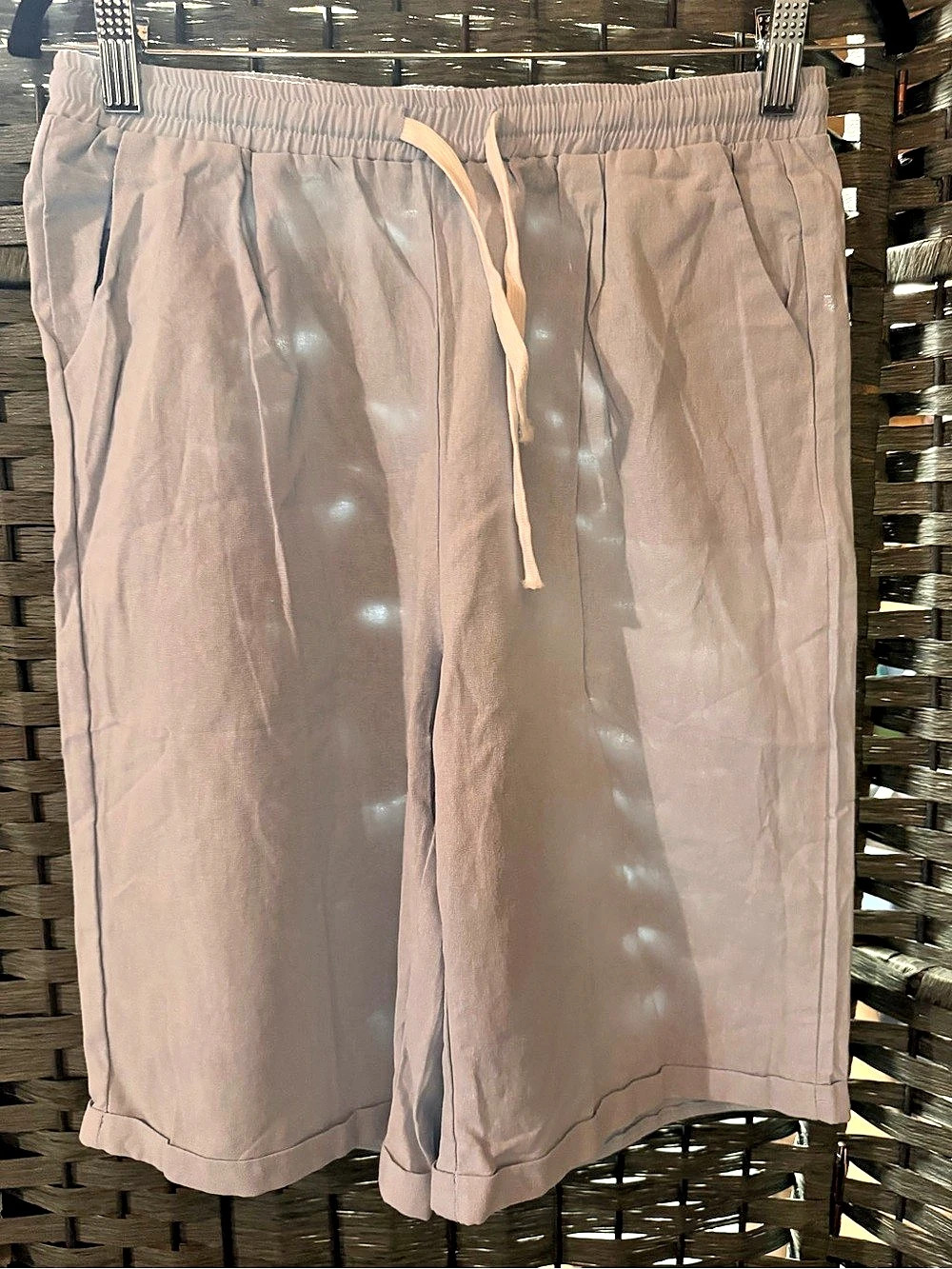 Cropped Drawstring Pants in Pink Size 160 Like New